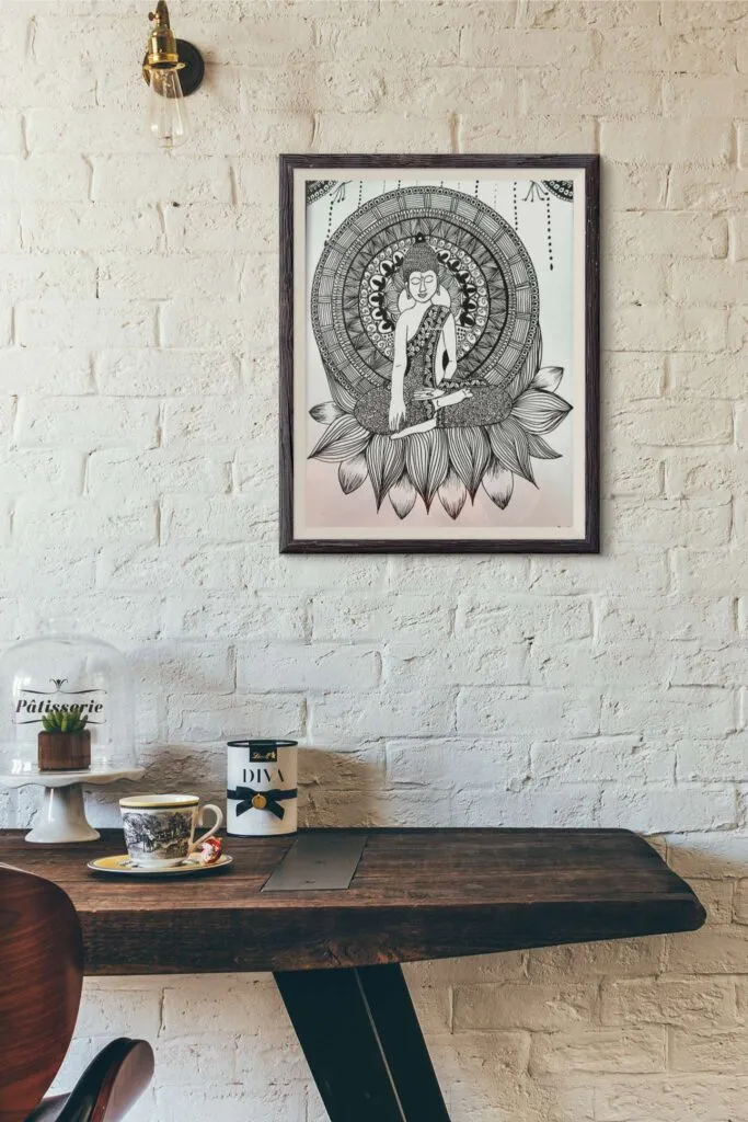 The Epitome of Calmness- The Buddha, a Zentangle Inspired artwork by Vandana Bhasin