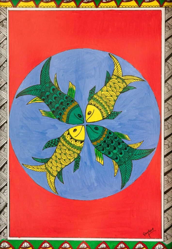 Equilibrium through Change, a Madhubani artwork by Vandana Bhasin