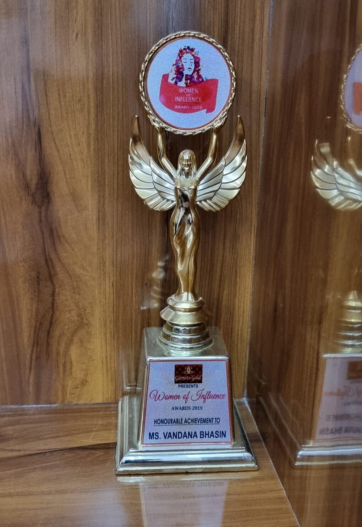 A literary award certificate presented to Vandana Bhasin