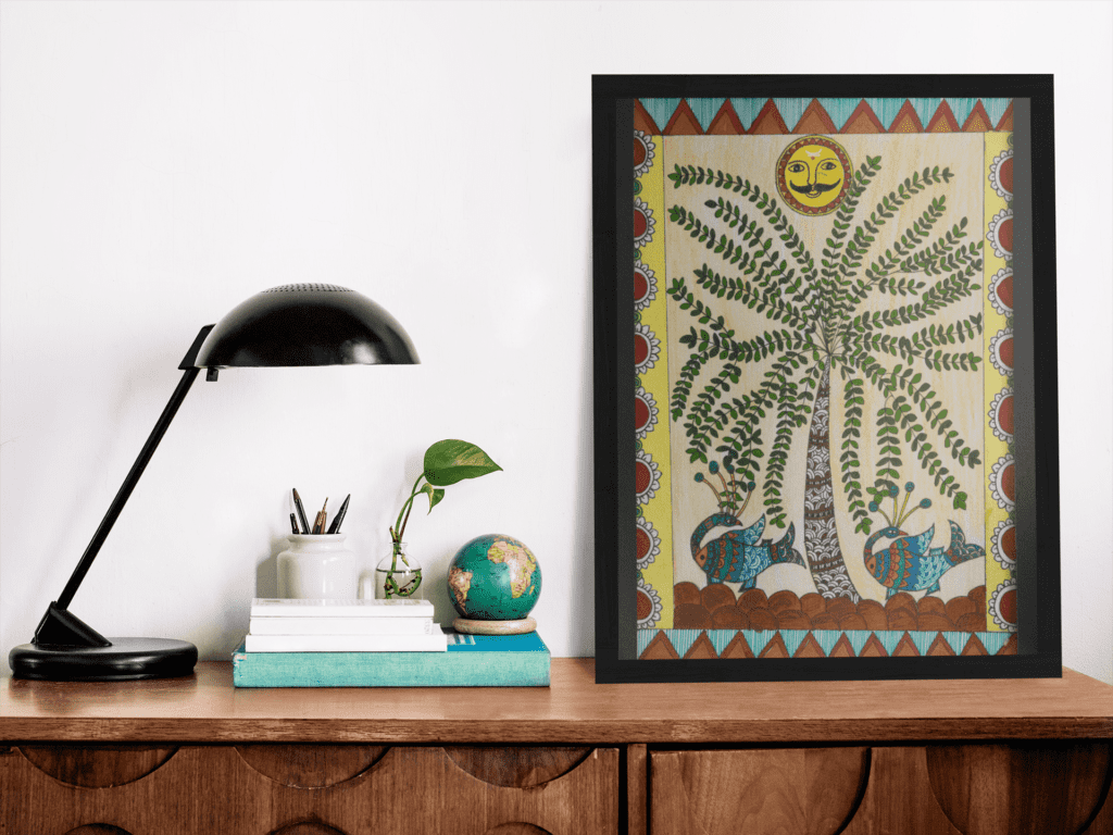 Harmony, a Madhubani artwork by Vandana Bhasin