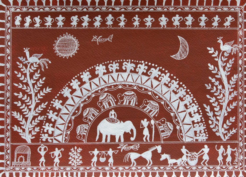 Everyday Life, a Tribal Art artwork by Vandana Bhasin