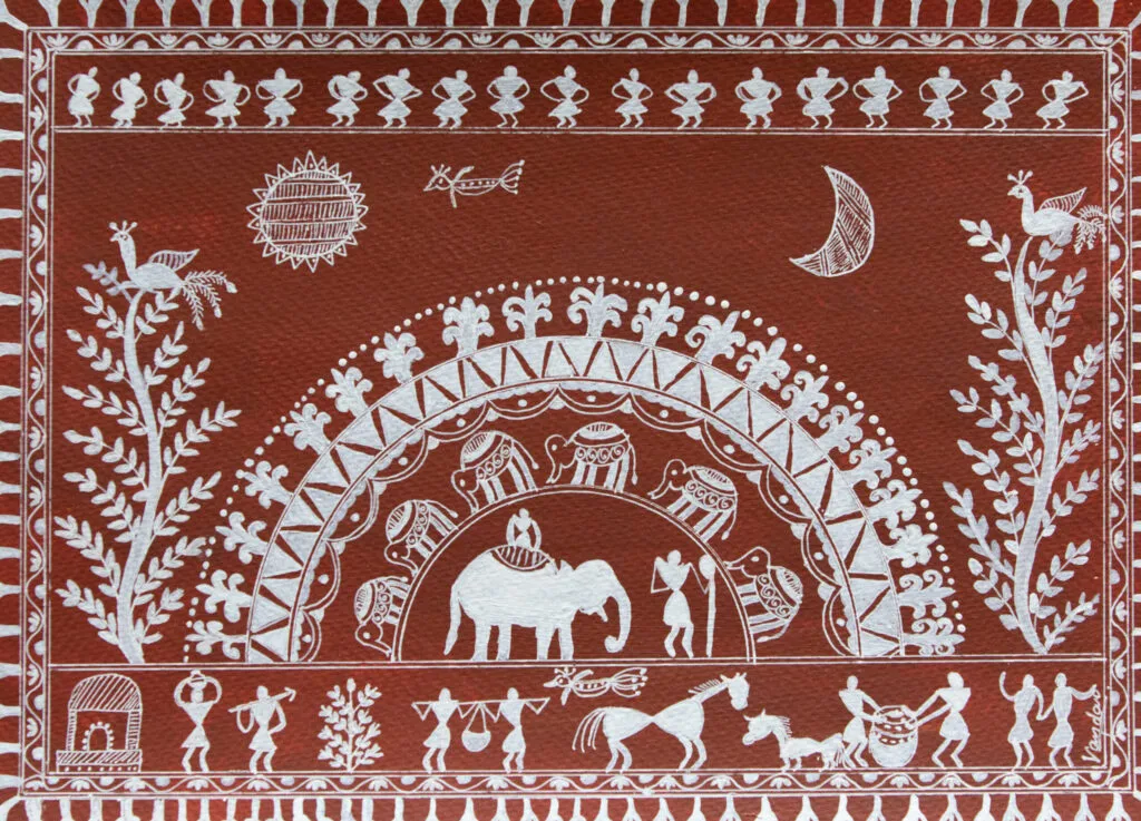 Everyday Life, a Tribal Art artwork by Vandana Bhasin