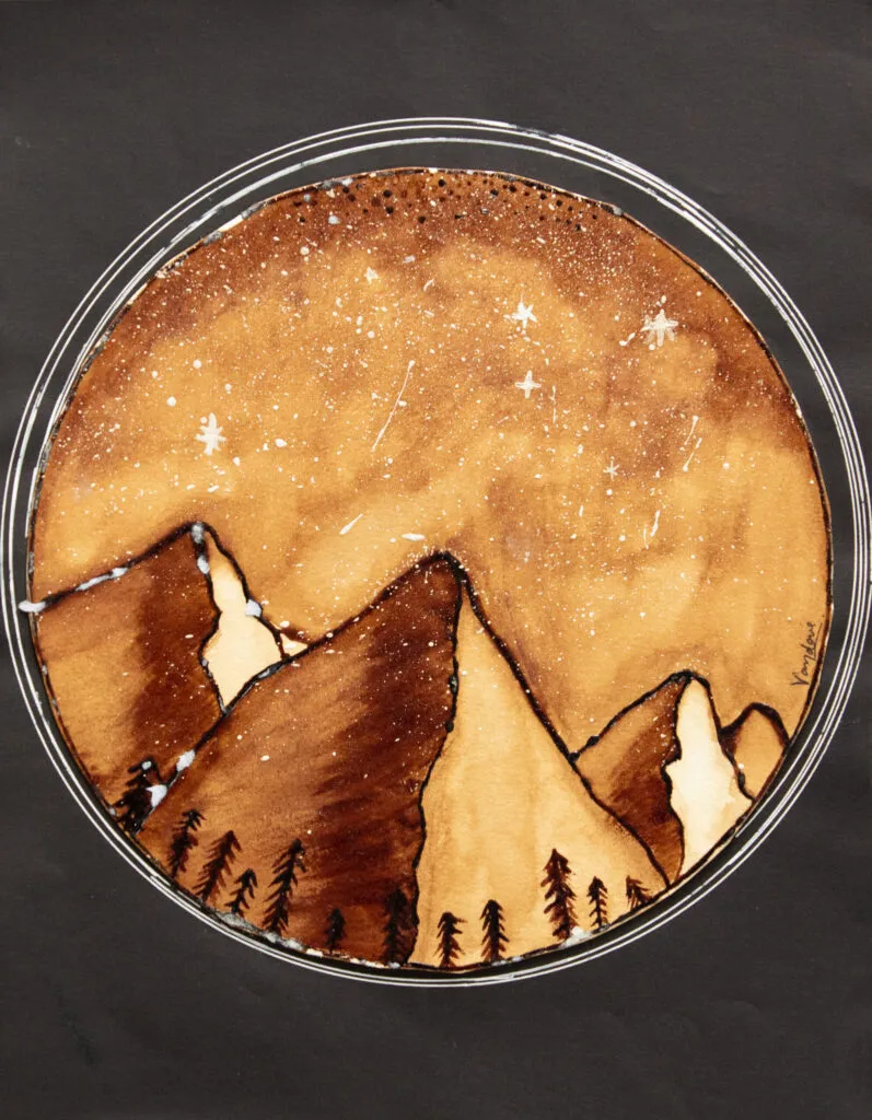 Coffee Painting artwork by Vandana Bhasin